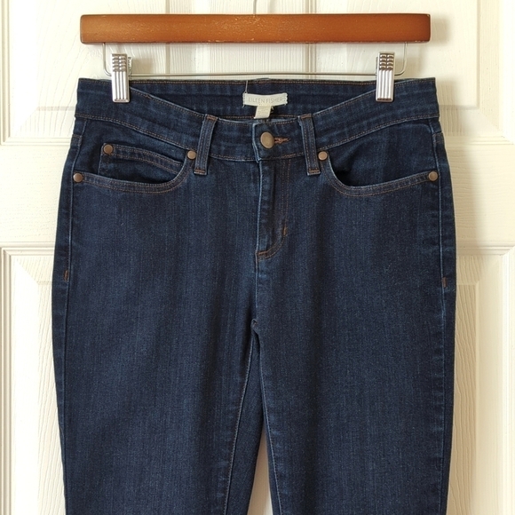 Eileen Fisher Dark Wash Organic Cotton Mid Rise Ankle Cropped Skinny Jeans 2 - Picture 2 of 14